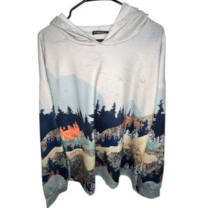 Sheilay Mountain Nature Landscape Pullover Graphic Long Sleeve Hoodie